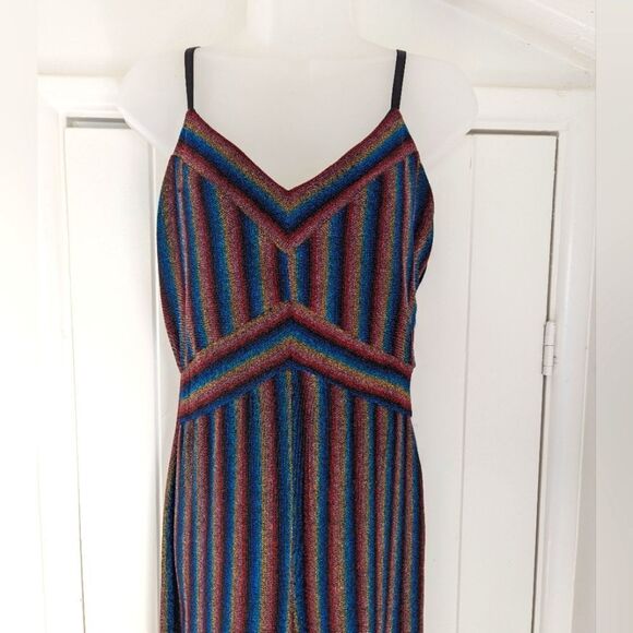 A. Byer Rainbow Maximalist Disco Ball 70s Twee Y2K Jumpsuit NWT MD - Picture 3 of 10